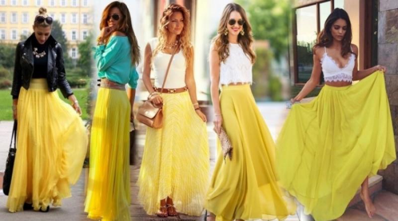 Как выбрать и с чем носить желтую юбку