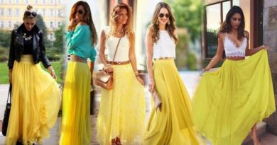 How to choose and what to wear with a yellow skirt
