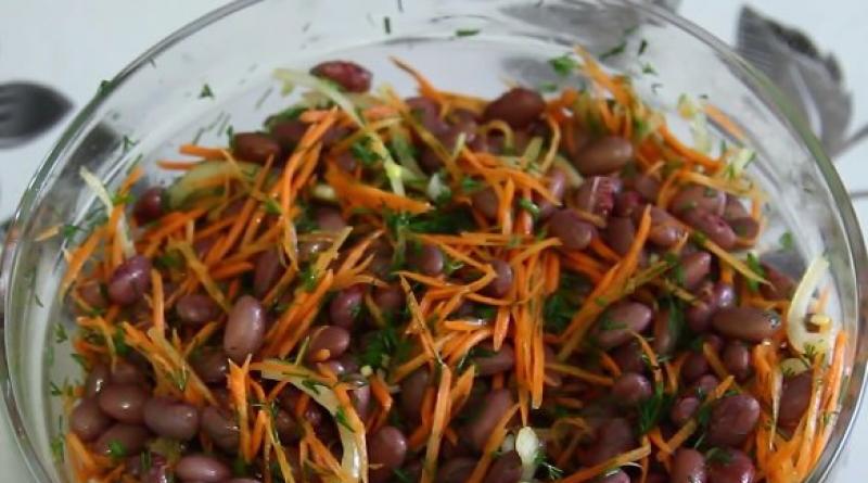 Delicious and simple salad with canned beans and fish - “Narcissus”